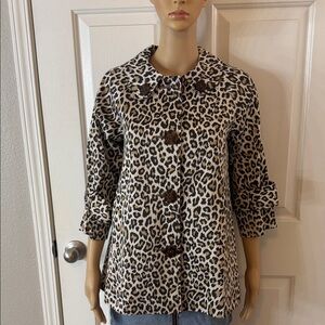 Vintage Leopard Print Button-Up Jacket